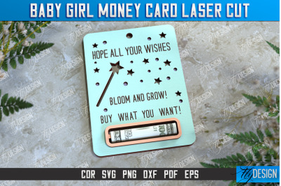 Baby Girl Money Card | Greeting Cards | Money Holder | CNC File