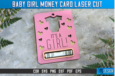 Baby Girl Money Card | Greeting Cards | Money Holder | CNC File