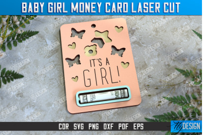 Baby Girl Money Card | Greeting Cards | Money Holder | CNC File