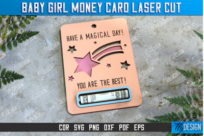 Baby Girl Money Card | Greeting Cards | Money Holder | CNC File