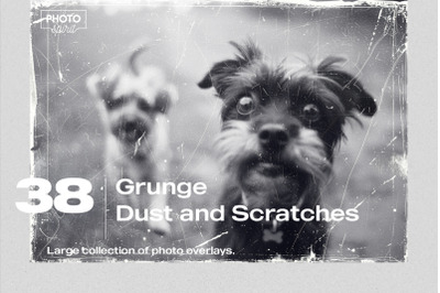 38 Grunge Dust and Scratches Effect Photo Overlays
