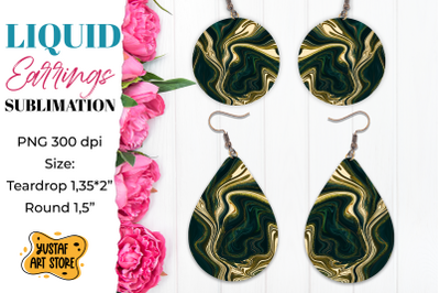 Abstract Earrings Sublimation. Teardrop and Round