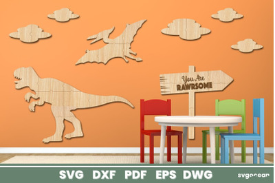 Dinosaur Wall Decor Laser Cut