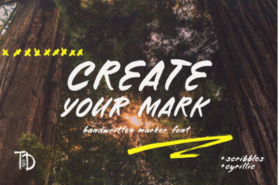 Create your mark Marker handwritten font hand writing typeface