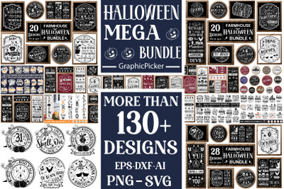 Farmhouse Halloween Mega Bundle&2C; Halloween Big Bundle&2C; Halloween Mega