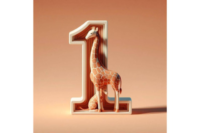 4 animal alphabet I with Giraffe