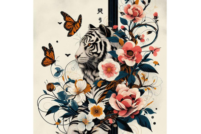 4 animal alphabet T with Tiger