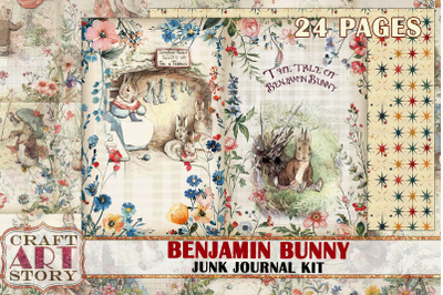 Benjamin Bunny Beatrix Potter junk journal pages,fantasy