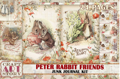 Benjamin Bunny Beatrix Potter junk journal pages,fantasy