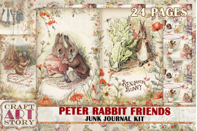 Benjamin Bunny Beatrix Potter junk journal pages&2C;fantasy