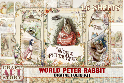 Peter Rabbit friends Beatrix Potter junk journal pages