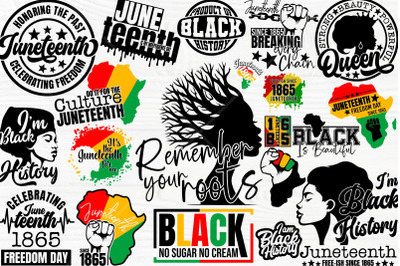 Black History SVG Bundle&2C; Black History Quotes&2C; Juneteenth Sayings