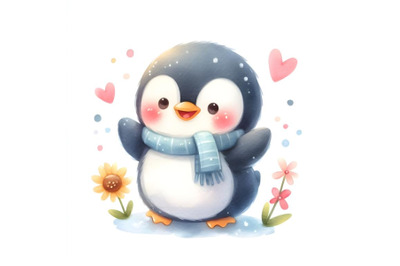 a cute cartoon penguin