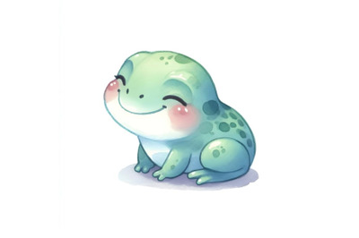 a cute little happy frog (side view)