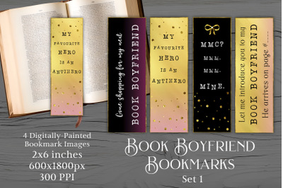 Printable Bookmarks - Book Boyfriend 1 - Character Themed