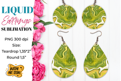 Abstract Earrings Sublimation. Teardrop and Round