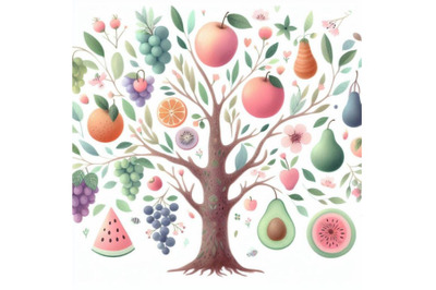 Bundle of Whimsical fruit tree