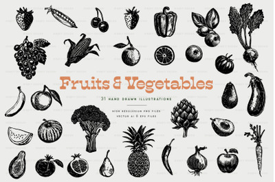 Fruit and Vegetable Illustrations