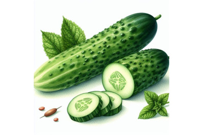 bundle of Cucumber whole and sliced