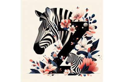 bundle of animal alphabet Z with Zebra