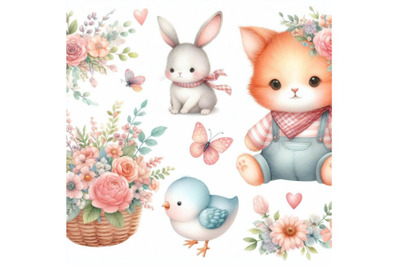 bundle of Cute floral and animal