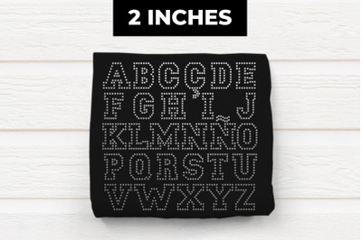 2 Inch Varsity Alphabet Rhinestone Template | SVG | PNG | DXF