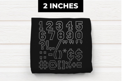 2 Inch Varsity Numbers &amp; Punctuation for Rhinestones | SVG | PNG | DXF