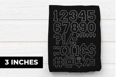 3 Inch Varsity Numbers &amp;amp; Punctuation for Rhinestones | SVG | PNG | DXF