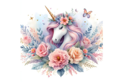 Bundle of Unicorn with flowers