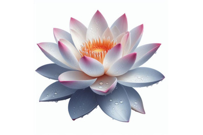 Bundle of digital art of a beautiful lotus flower with waterdrops