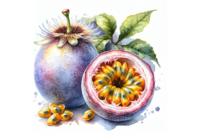 bundle of a passion fruit and a half passion fruit