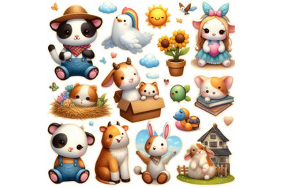 Bundle of cute animal  stickers