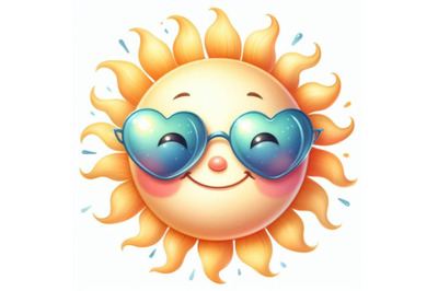 bundle of 3D Realistic Happy Smiling Cute Sun Vector with Colorful Sun