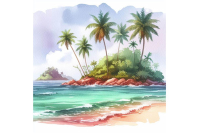 bundle of A vector drawing represents tropical island design