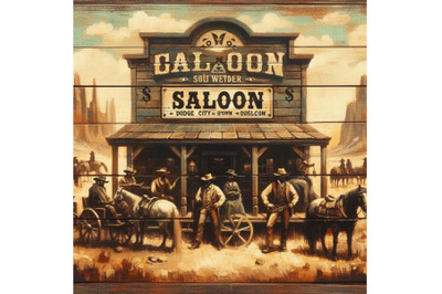 Bundle of Saloon Wooden Sign Vintage Retro Old West Cattlemen Dodge ci