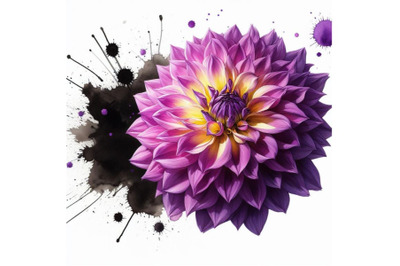 A bundle of Purple dahlia flower isolated on white background