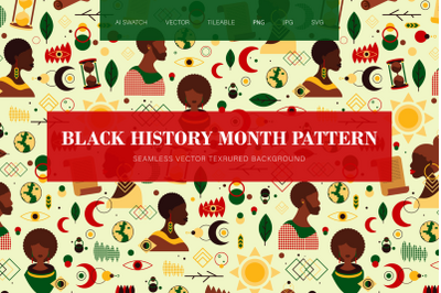 Black History Month Seamless Pattern