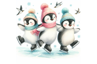 bundle of Penguins ice skating