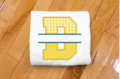 Varsity Letter D Split | Applique Embroidery