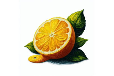 Bundle of Vector lemon slice. Filled with solid colors only