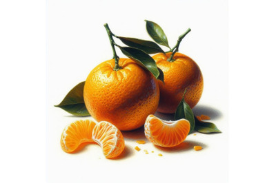 Bundle of Mandarin orange on white ground