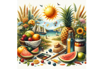 Bundle of Seasonal Summer Graphic. A Summer themed seasonal graphic