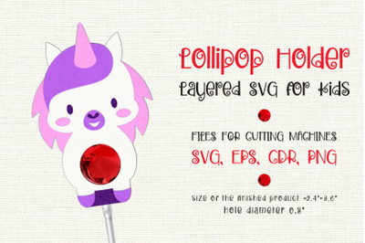 Little Unicorn | Lollipop Holder | Paper Craft Template
