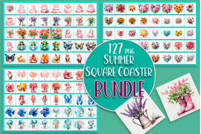 Summer square coaster Mega Sublimation Bundle