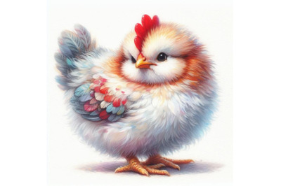 Bundle of Watercolor Cute hen