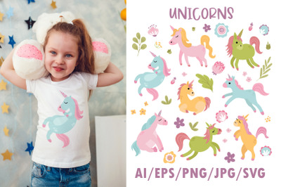 Unicorns collection SVG