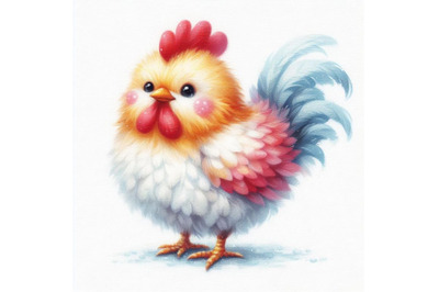 Bundle of Watercolor cute rooster