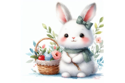 Bundle of Cute watercolor rabbit