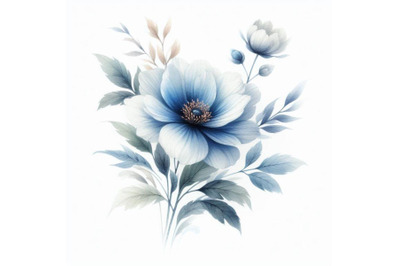 bundle of Beautiful blue flower on white background