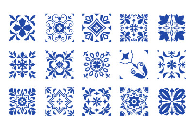 Azulejos ornaments. Seamless pattern of traditional spanish portuguese